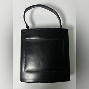Vintage Noir Structured Frame Top Handle Box Bag